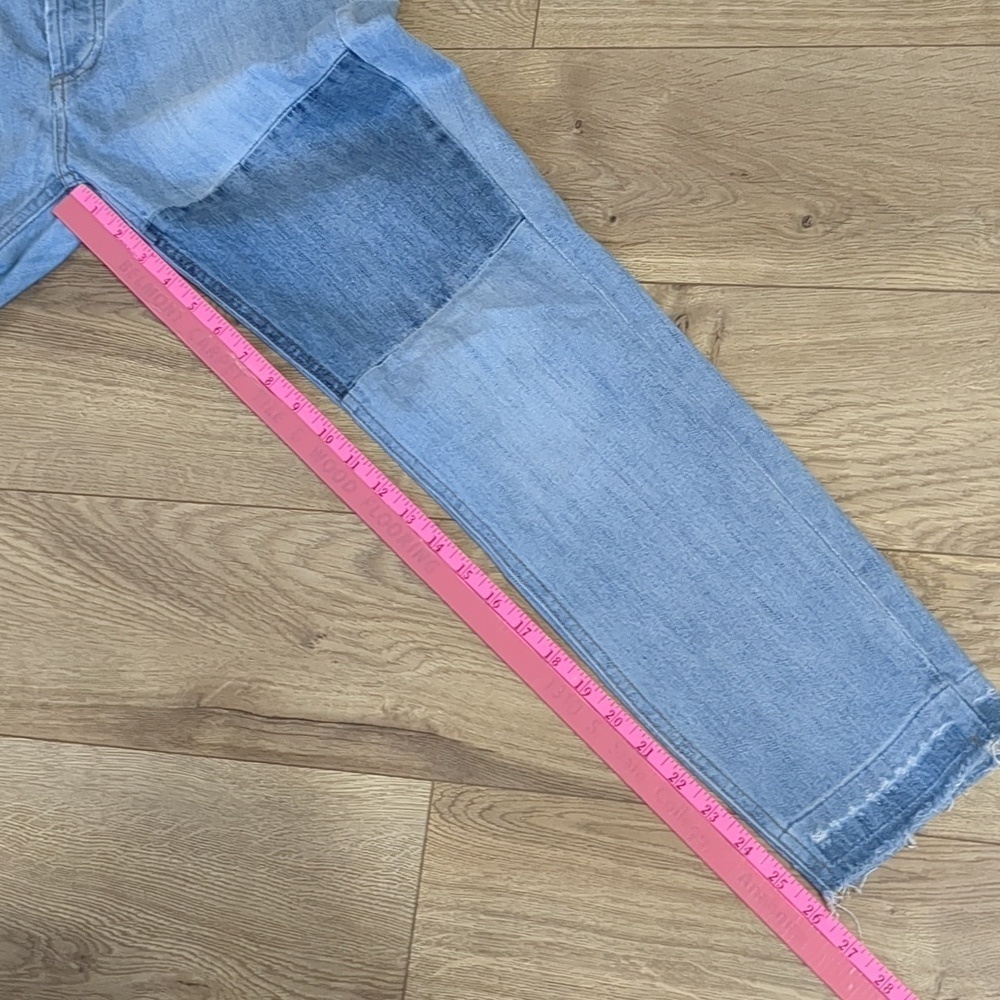 FREE PEOPLE Jax Patchwork Raw Hem 4-Button Fly Skinny Jeans Size 28 - Picture 7 of 9